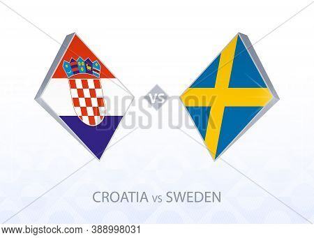 Europe Football Competition Croatia Vs Sweden, League A, Group 3. Vector Illustration.
