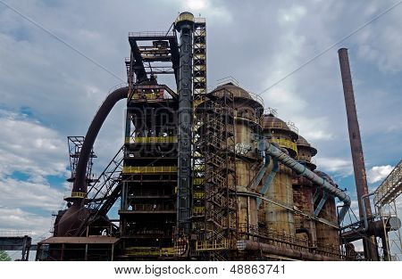 Rusty pipes and construction