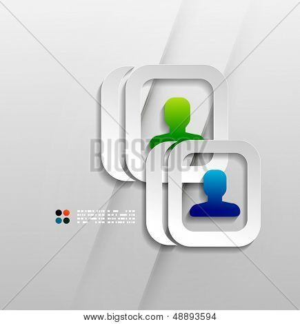 Vektorové uživatel kontakty papíru designu