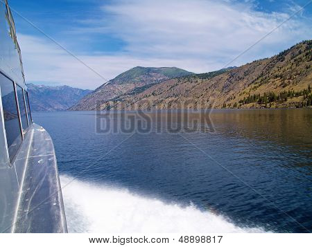 Wake In The Water On Lake Chelan Washington Usa
