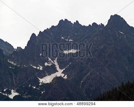 Glacial Mountains Overlooking Lake Chelan In Washington State Usa