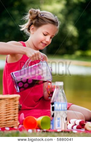 Teenage pige på en Picknick