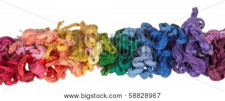 Skeins Of Colored Threads For Embroidery - Muline