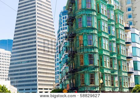 San Francisco Downtown Columbus Avenue with Karny St at California USA