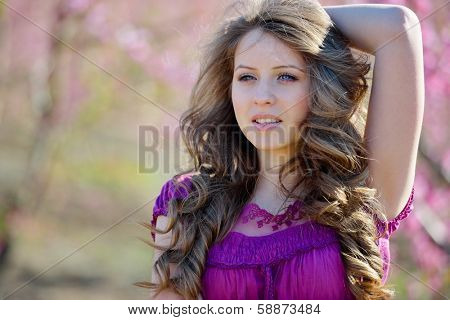young beautiful woman portrait outdoor