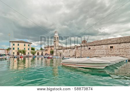 Lazise harbor on Lake Garda - Italy