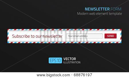 Modern Newsletter Form Template With Design Of Airmail