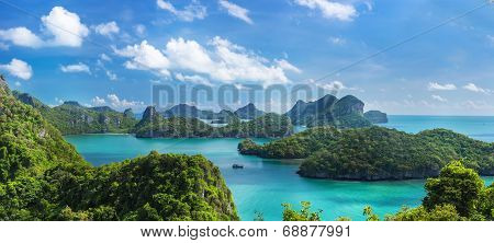 Bird Eye View Of Sea Thailand, Mu Ko Ang Thong Island National Park