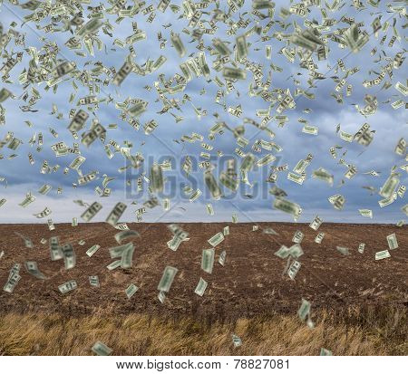 Falling Money On Field