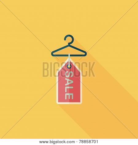 Shopping Clothes Hanger Flat Icon With Long Shadow,eps10