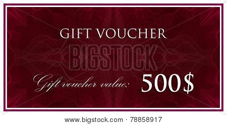 vector template design of gift voucher or certificate with guilloche pattern, watermarks. also can b