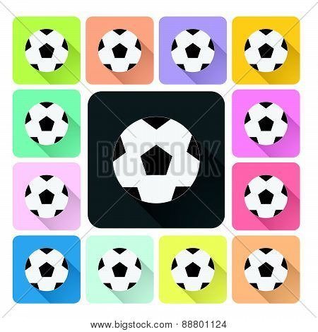 Football Icon Color Set Vector Illustration