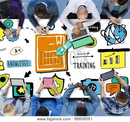 Knowledge Training E-Learning Skills Start Up Launch Concept