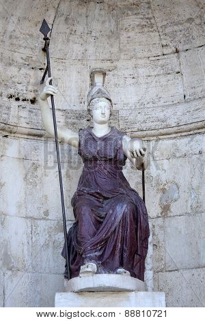 Statue Dea Roma In Rome, Italy