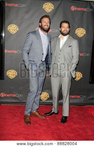 LAS VEGAS - APR 21: Armie Hammer, Henry Cavill at the Warner Bros. Pictures Exclusive Presentation Highlighting the Summer of 2015 and Beyond at Caesars Pallace on April 21, 2015 in Las Vegas, NV