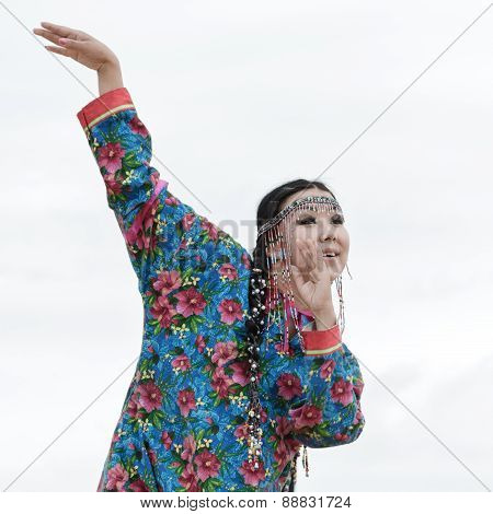 Expression woman dance - dancer Koryak Folk Dance Ensemble Angt. Kamchatka, Russia