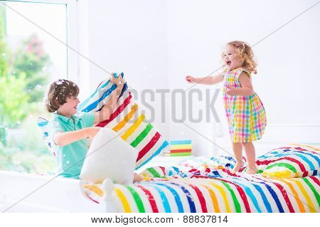 Kids Having Pillow Fight
