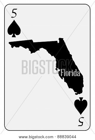 Usa Playing Card 5 Spades