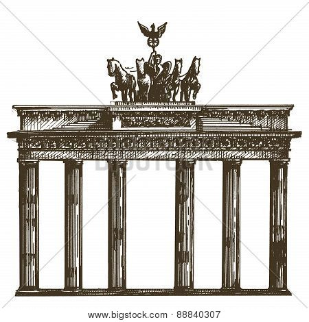 Germany, architecture on a white background. sketch