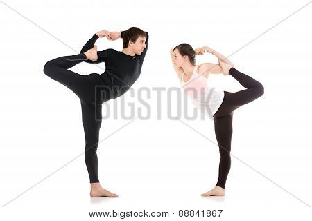 Lord Of The Dance Yoga Pose In Pair