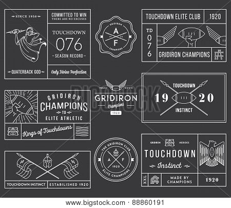 American Football Badges And Crests Vol 1 White On Black