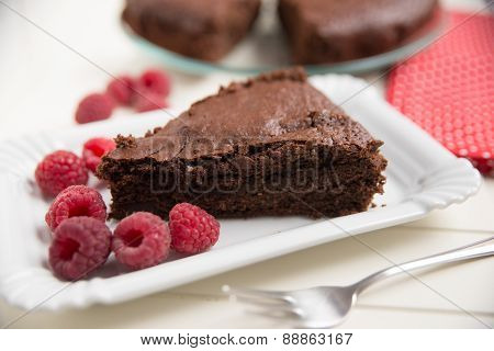 Chocolate Cake with raspberries