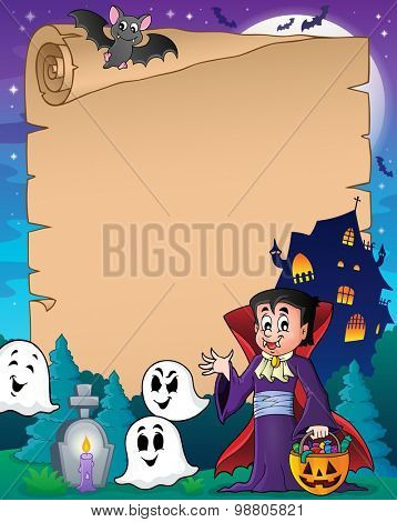 Parchment with Halloween vampire - eps10 vector illustration.