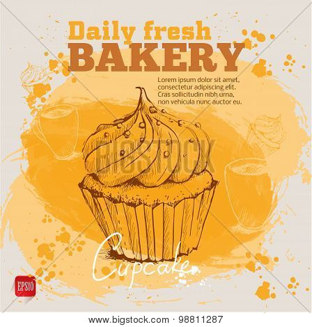 Sketch Style Cupcake
