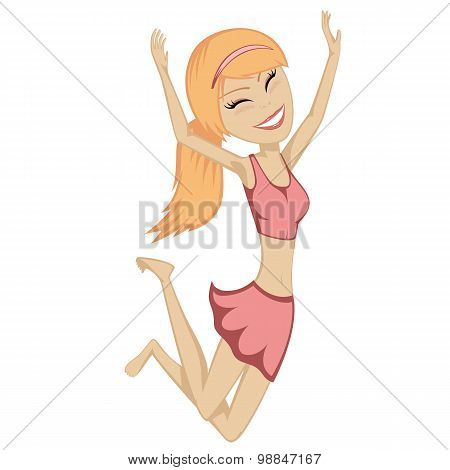 Cheerleader Girl Jumping