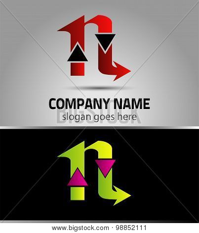 Letter N logo icon design template elements