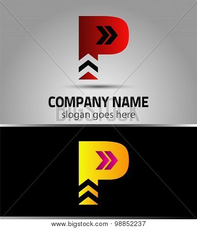 Letter P logo icon design template elements