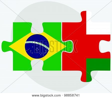 Brazil And Oman Flags