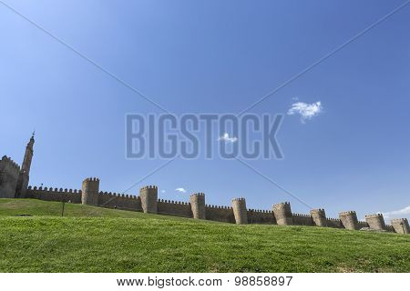View Walls Of Avila City In Spain