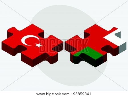 Turkey And Oman Flags