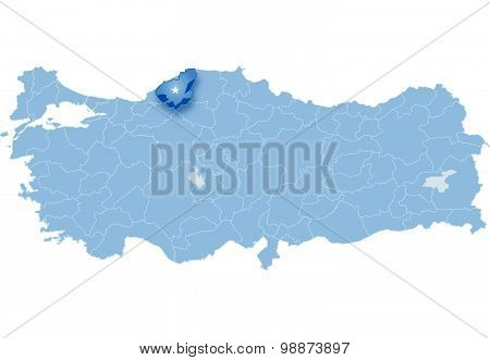 Map Of Turkey, Karabuk