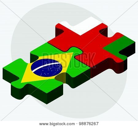 Brazil And Oman Flags