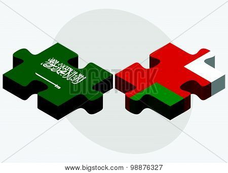 Saudi Arabia And Oman Flags