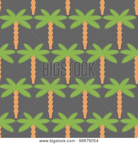 Palms Seamless Pattern. Background Of Tropical Trees. Vector Illustration Of Nature Of Ungle