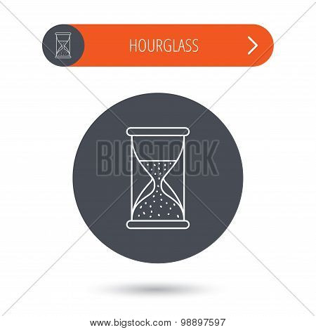 Hourglass icon. Sand time sign.