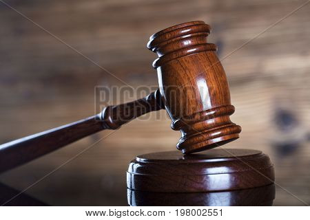 Gavel. Auction and business concept. Place for logo and text.