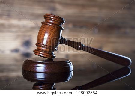 Gavel. Auction and business concept. Place for logo and text.