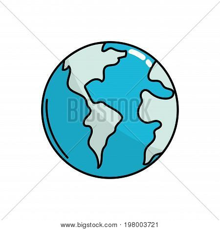 global earth planet to geography ubication vector illustration