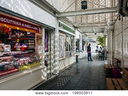 Rome Italy march 24 2017: entrance of the new Testaccio Neighborhood market in Rome Italy