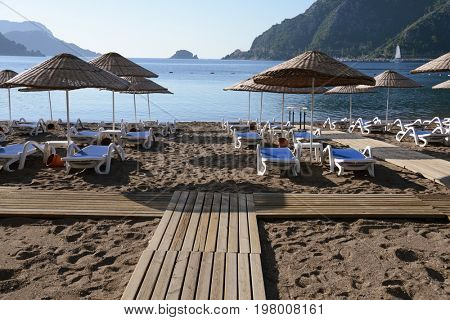 Summer vacation on the Icmeler  beach, Turkey