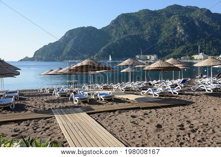 Summer vacation on the Icmeler  beach, Turkey