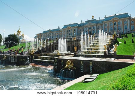 Peterhof, St. Petersburg - July 27, 2017.