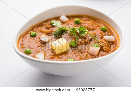 Pav bhaji or pavbhaji - popular Indian street food, selective focus