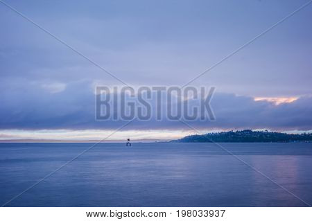 puget sound waterscape and coastline in washington state