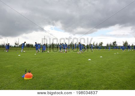 Ghimbav, Brasov, Romania - Agust 3: Soccer Football Training Camp For Kids, Children At Forex Ghimba