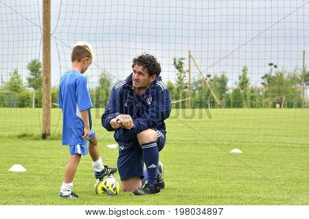 Ghimbav, Brasov, Romania - Agust 3: Soccer Football Training Camp For Kids, Children At Forex Ghimba